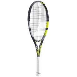 New โ๏ธ Babolat Pure Aero Junior 25 Strung Grey Yellow White ๐ 8 New โ๏ธ Babolat Pure Aero Junior 25 Strung Grey Yellow White ๐ -Deals Tennis Store 140468 Pure Aero JR 25 370 3 3 4 left
