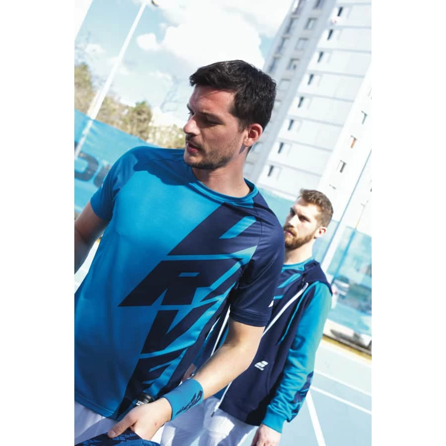 Promo 🛒 Babolat Drive Crew Neck Tee Blue 💯 4 Promo 🛒 Babolat Drive Crew Neck Tee Blue 💯 - Image 4