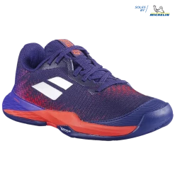 Hot Sale ✔️ Babolat Jet Mach 3 All Court Junior (Kid's Size) Blue/Red 🥰 -Deals Tennis Store 32F21648 JET MACH 3 AC JR 4093 4 3 4