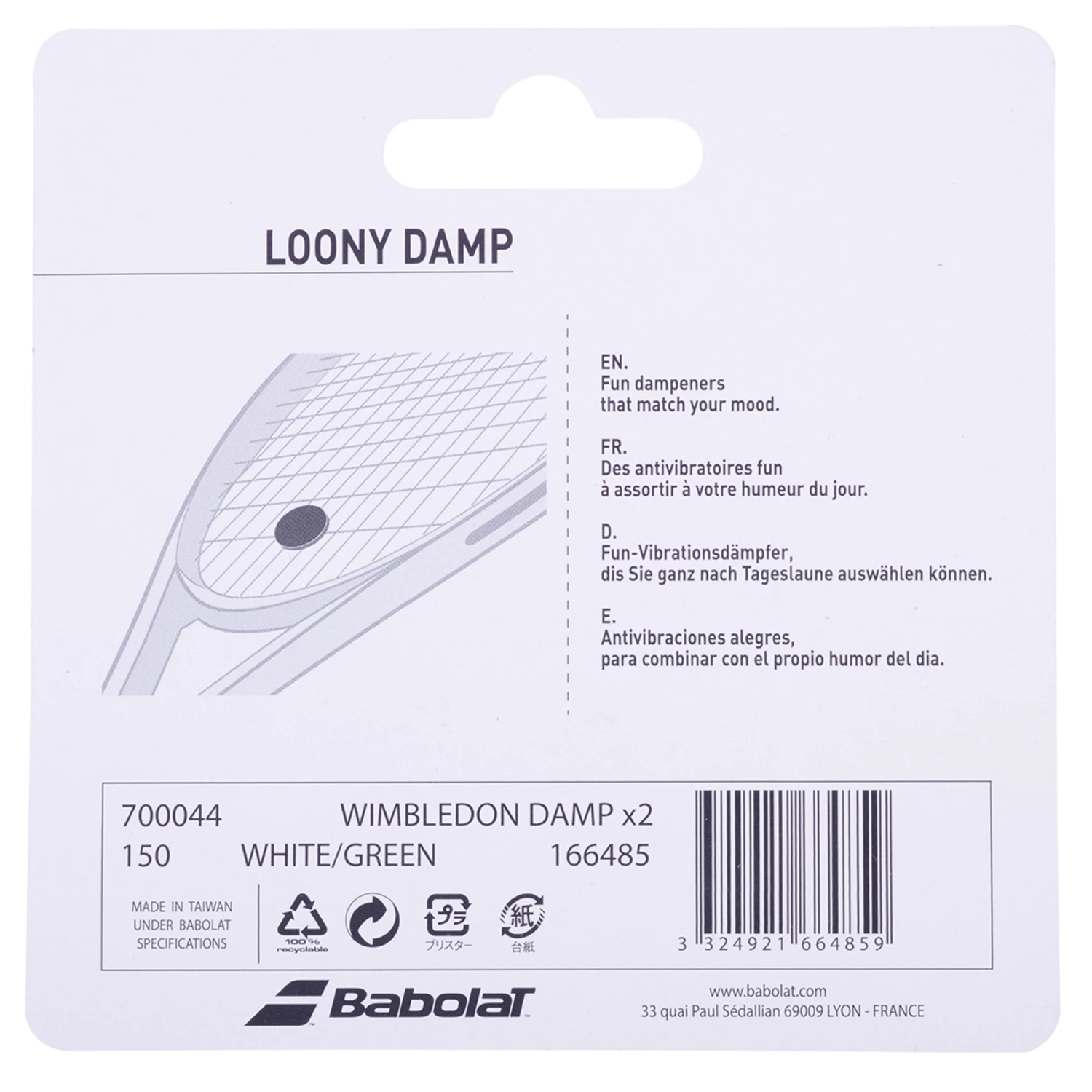 Hot Sale ๐ฅ Babolat Wimbledon Dampener X2 White Green ๐งจ 2 Hot Sale ๐ฅ Babolat Wimbledon Dampener X2 White Green ๐งจ - Image 2