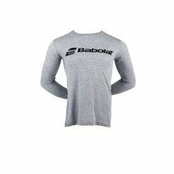 Wholesale ๐ฅ Babolat Long Sleeve Logo Tee Heather Grey โ๏ธ